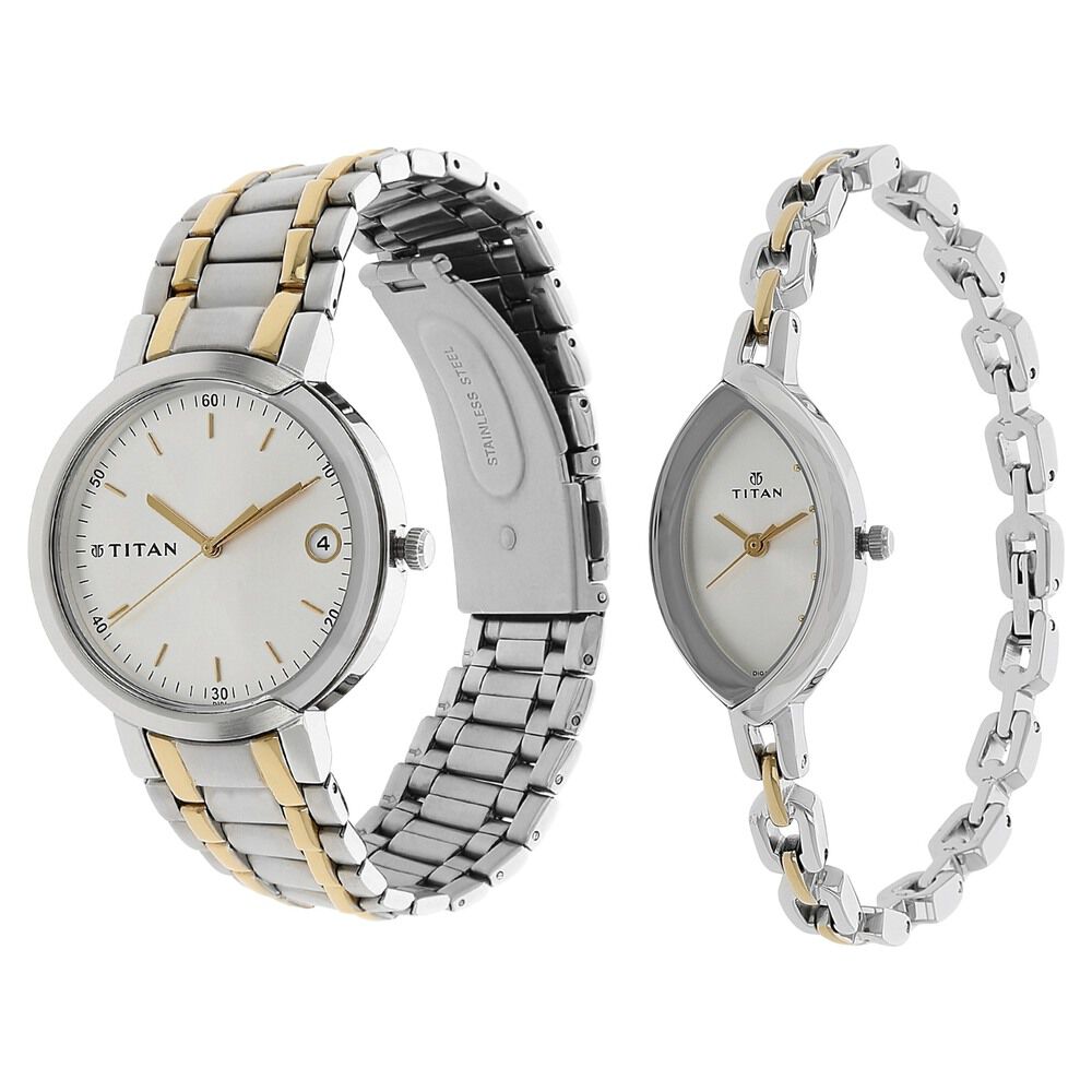 Buy Online Titan Bandhan White Dial Analog with Date Stainless
