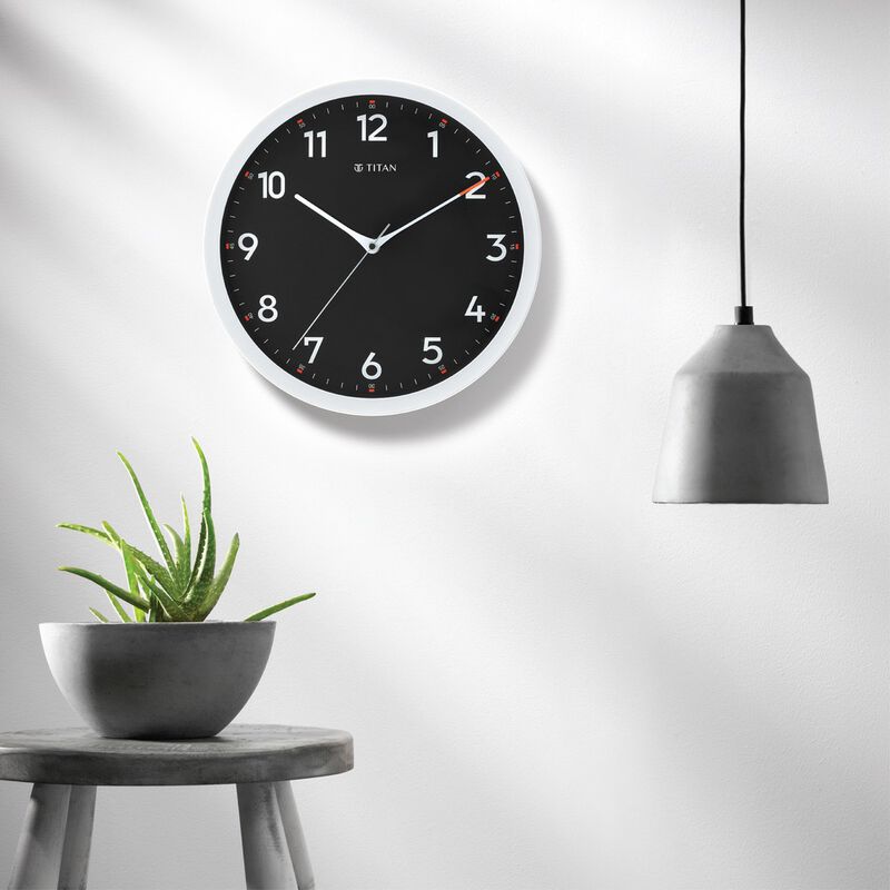 Titan Contemporary Balck Wall Clock with Silent Sweep Technology - 30 cm x 30 cm (Medium) - image number 1