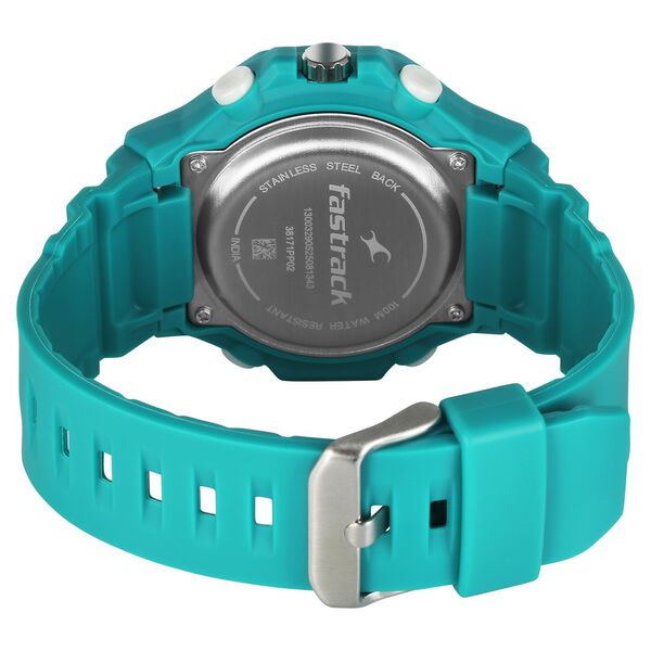 Buy Online Fastrack Streetstyle Quartz Digital Silver Dial Teal PU ...
