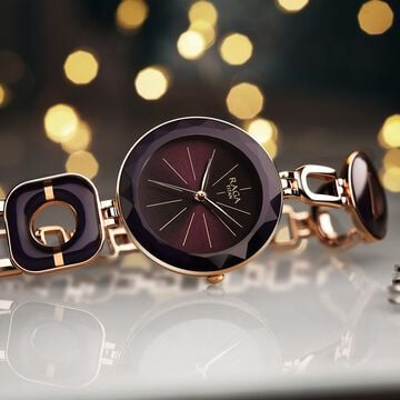 Titan Raga Delight Purple Dial Analog Metal Strap watch for Women