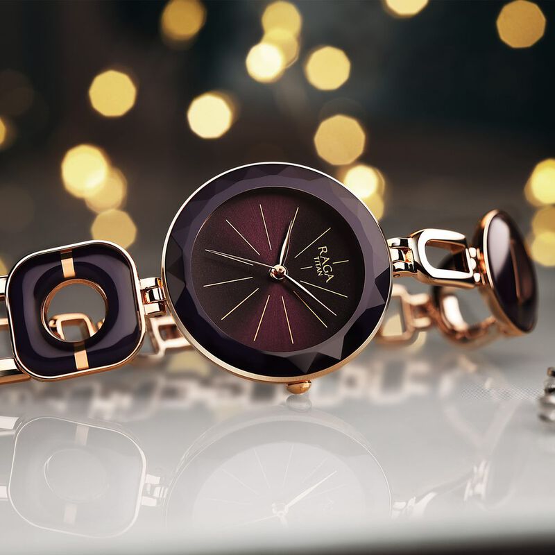 Titan Raga Delight Purple Dial Analog Metal Strap watch for Women - image number 0