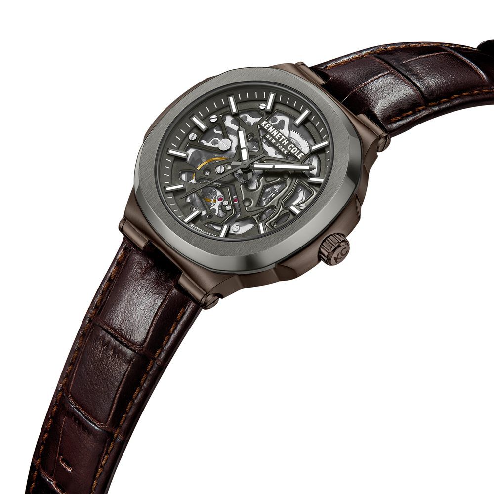 Buy Online Kenneth Cole Automatic Grey Dial With Brown