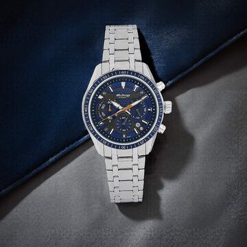 Titan Quartz Chronograph Blue Dial Stainless Steel Strap Watch for Men