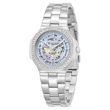 Kenneth Cole Automatic Automatic Blue Dial Silver Stainless Steel Strap Watch For Women