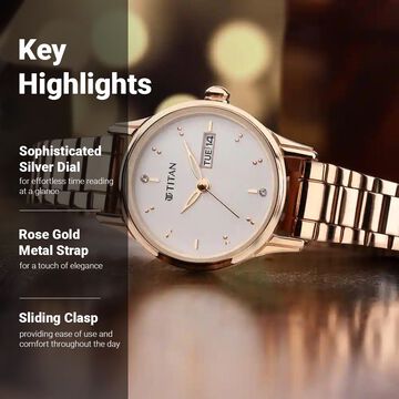 Titan Women's Lagan Watch: Rose Gold Accents & Refined Elegance - 25 mm Dial Size&nbsp;- Small Dial