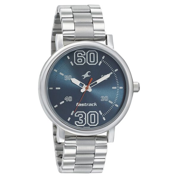 Fastrack Fundamentals Quartz Analog Blue Dial Stainless Steel Strap Watch for Guys - image number 0