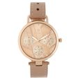 Titan Quartz Multifunction Rose Gold Dial Leather Strap Watch for Women - image number 0