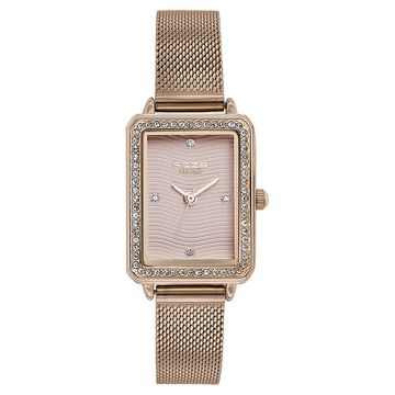 Sonata Poze Quartz Analog Pink Dial Mesh Strap Watch for Women