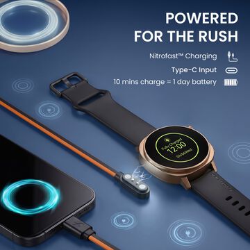 Fastrack Revoltt FR3 Pro Smartwatch with 1.43" AMOLED Display Dynamic 60Hz Refresh SpO2 Sleep Functional Crown IP68
