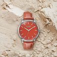 Poze By Sonata Quartz Analog Black Dial Beige Leather Strap Watch For Men
