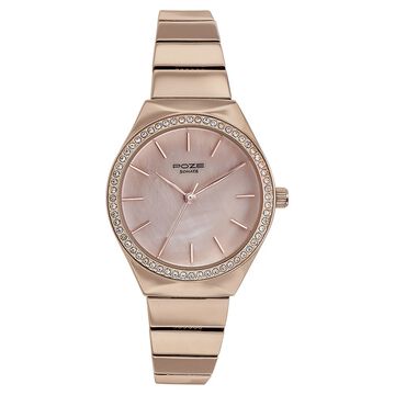 Sonata Poze Quartz Analog Pink Dial Metal Strap Watch for Women