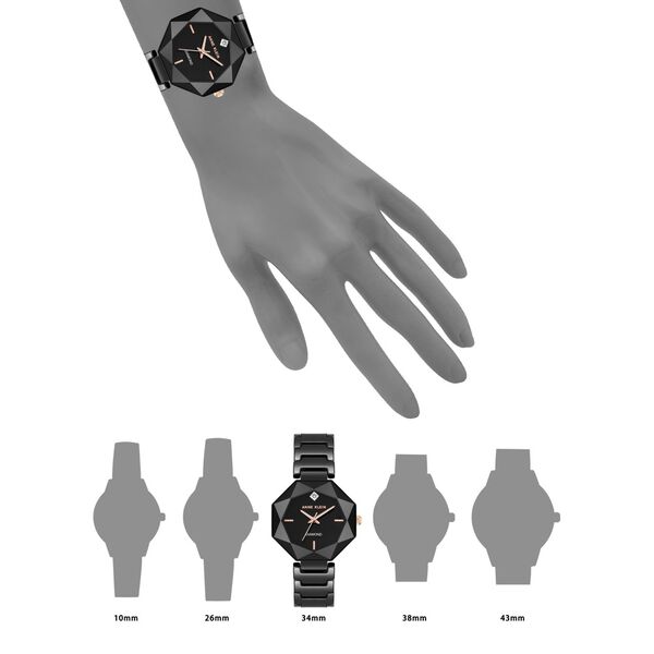 Anne Klein Quartz Analog Black Dial Ceramic Strap Watch For Women - image number 3