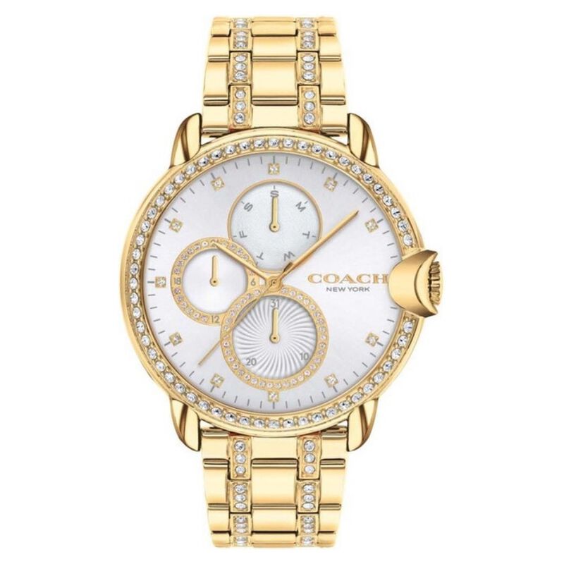 Coach Glitz Blue Dial Silver Steel Strap Watch for Women - 14502693