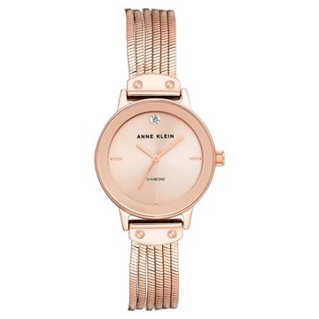 Anne Klein Quartz Analog Rose Gold Dial Metal Strap Watch for Women