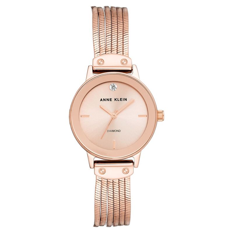 Anne Klein Quartz Analog Rose Gold Dial Metal Strap Watch for Women