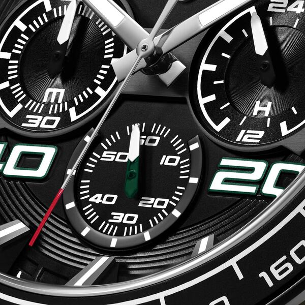 Ducati Quartz Chronograph Black Dial Green Silicone Strap Watch For Men - image number 3