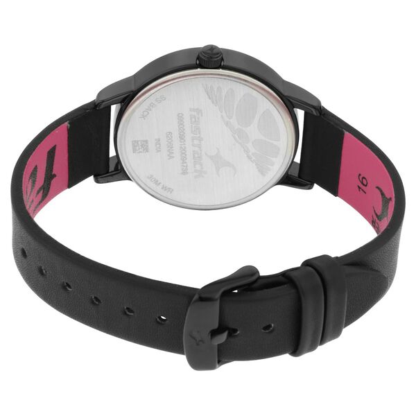 Fastrack Ruffles Quartz Analog with Date Black Dial Leather Strap Watch for Girls - image number 5