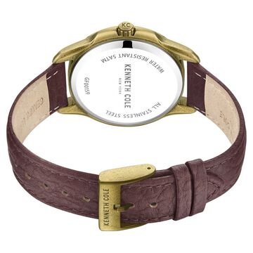 Kenneth Cole Quartz Multifunction Brown dial Leather Strap Watch for Men