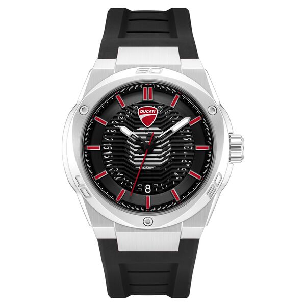 Ducati Quartz Analog Black Dial Black Silicone Strap Watch For Men - image number 0