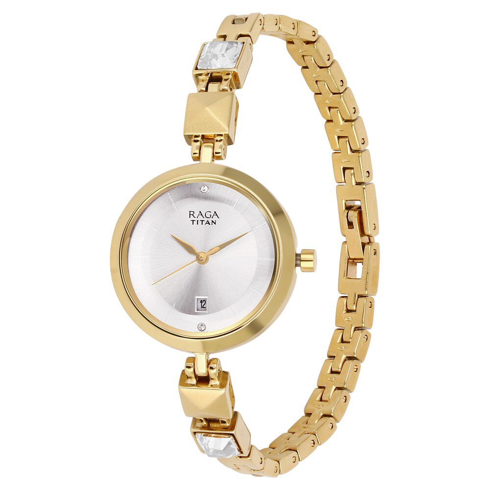 Titan raga viva analog silver cheap dial women's watch 2603wm01