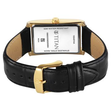 Titan Regalia Allure Analog with Date and Black Dial Black Leather Strap Watch for Men