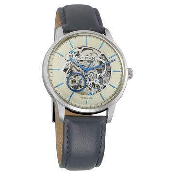 Titan On Trend Champagne Dial Automatic Leather Strap watch for Men
