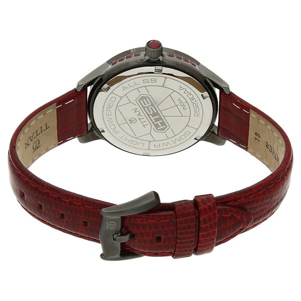 Titan Quartz Analog Solar Black Dial Leather Strap Watch for Women - image number 3