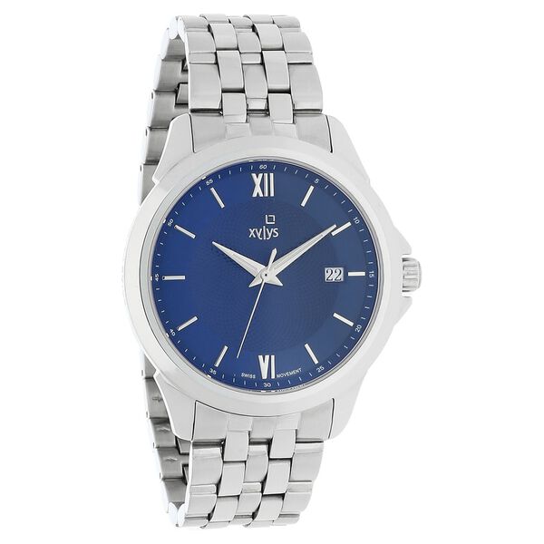 Xylys Swiss Analog with Date Silver Stainless Steel Strap and Blue Dial Watch For Men - image number 1