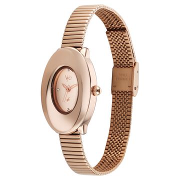 Vyb Runway By Fastrack Quartz Analog Rose Gold Dial Rose Gold Stainless Steel Strap Watch For Girls