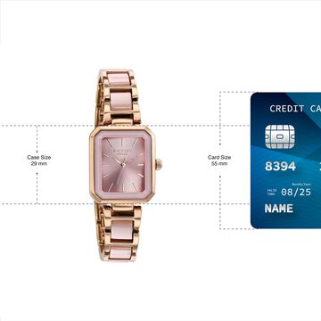 Sonata Poze Quartz Analog Pink Dial Two Toned Metal & Plastic Strap Watch For Women