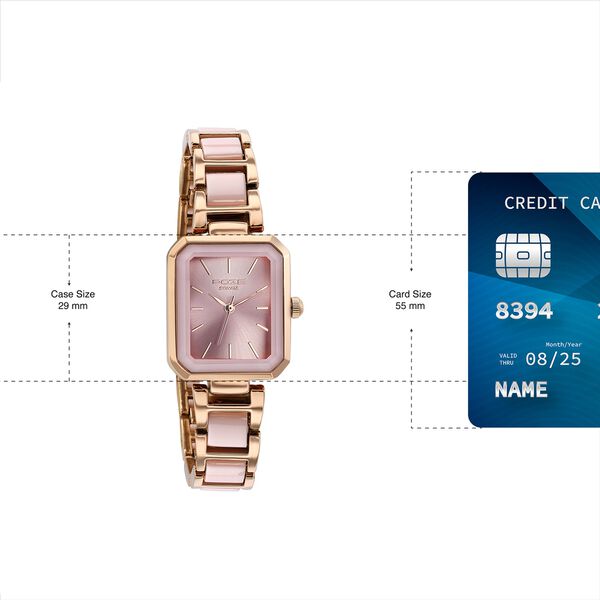 Sonata Poze Quartz Analog Pink Dial Two Toned Metal & Plastic Strap Watch For Women - image number 3