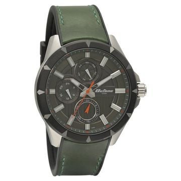 Titan Quartz Multifunction Black Dial Silicone and Leather Strap watch for Men