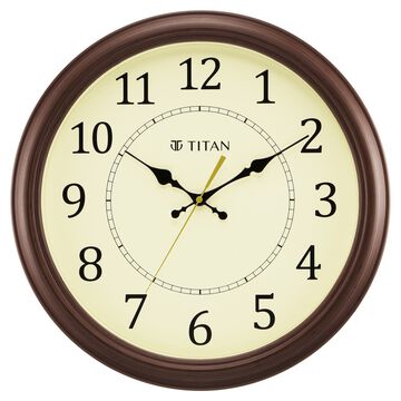 Titan Classic 42 cm Off-White Wall Clock: Silent Serenity