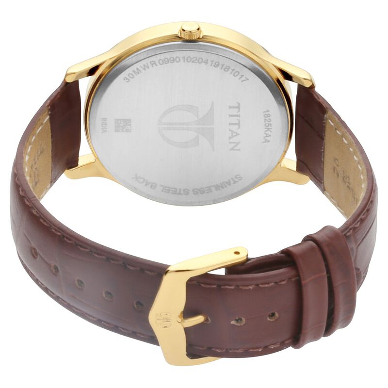 Titan Quartz Analog with Date Black Dial Leather Strap Watch for Men - image number 4