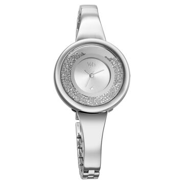 Fastrack Vyb Diva Quartz Analog Silver Dial Silver Metal Strap Watch For Women