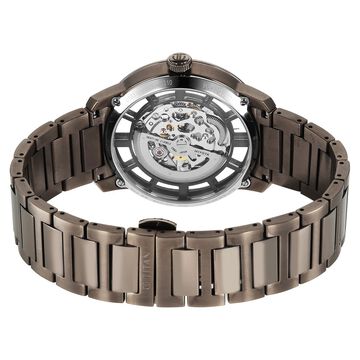 Titan See-Through Skeletal Automatic Analog with Black Dial Copper Brown Stainless Steel Strap Watch for Men