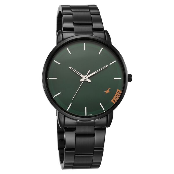 Fastrack Stunners Quartz Analog Green Dial Silver Stainless Steel Strap Watch For Guys - image number 1