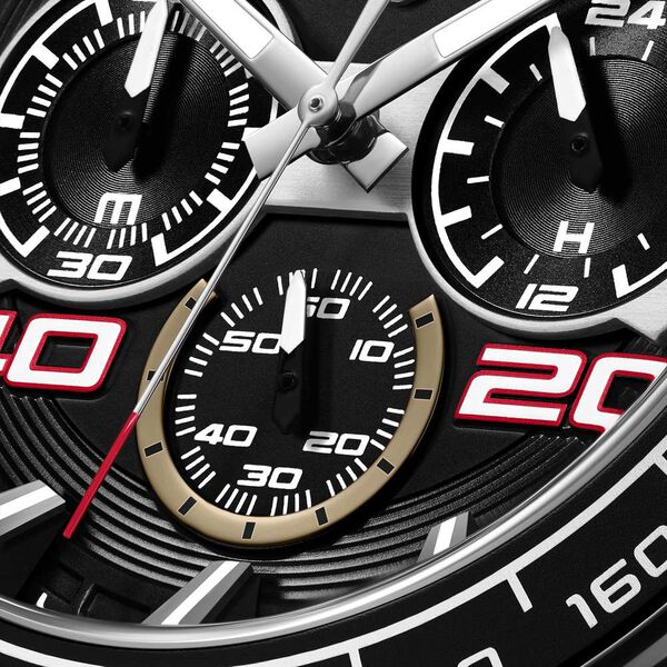 Ducati Quartz Chronograph Black Dial Red Silicone Strap Watch For Men - image number 3