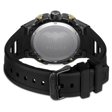 Police Batman Multifunction Black Dial Black Silicone Strap Watch For Men