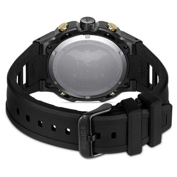 Police Batman Multifunction Black Dial Black Silicone Strap Watch For Men - image number 6