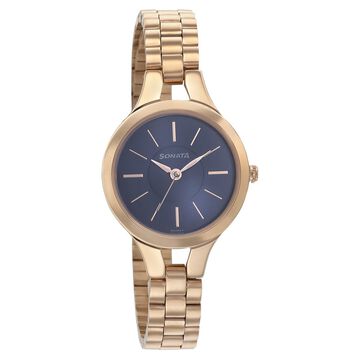 Sonata Blush Blue Dial Women Watch With Stainless Steel Strap