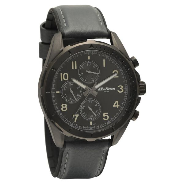 Titan Quartz Multifunction Black Dial with Silicone & Leather Strap watch for Men - image number 0