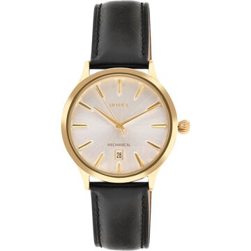 Titan Nebula Abhiyant 18k Gold Hand-Wound Mechanical Analog with Exhibition Caseback Leather Strap Watch for Men