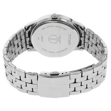Titan Quartz Analog with Date Black Dial Stainless Steel Strap Watch for Men