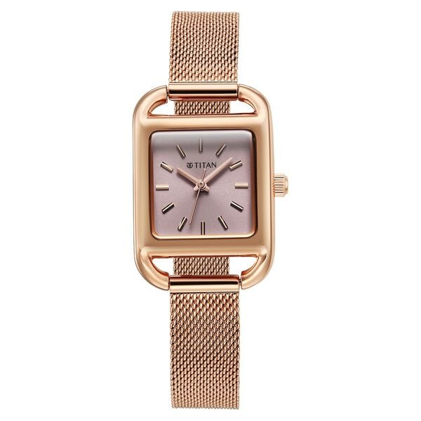 Titan Horizon Quartz Analog Pink Dial Stainless Steel Strap Watch For Women - image number 0