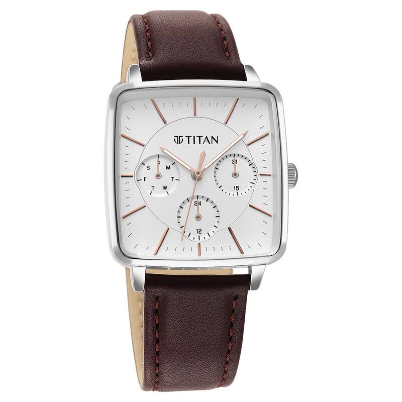 Titan Avant Garde Silver Dial Quartz Multifunction Leather Strap Watch for Women - image number 0
