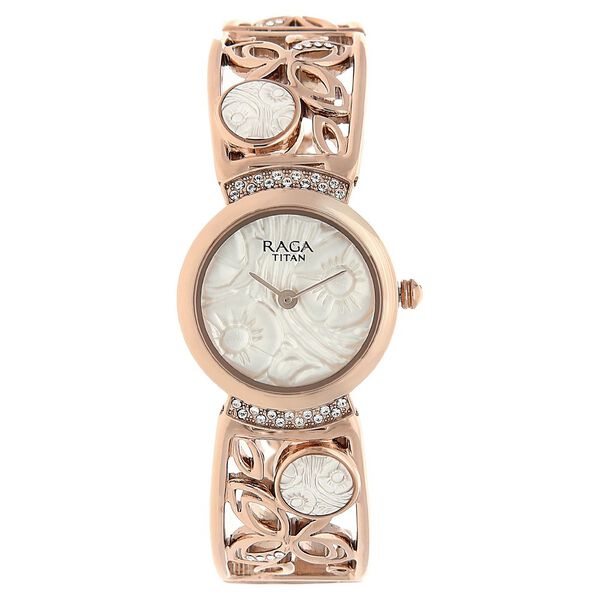 Titan Raga Aurora White Dial Women Watch With Metal Strap - image number 0