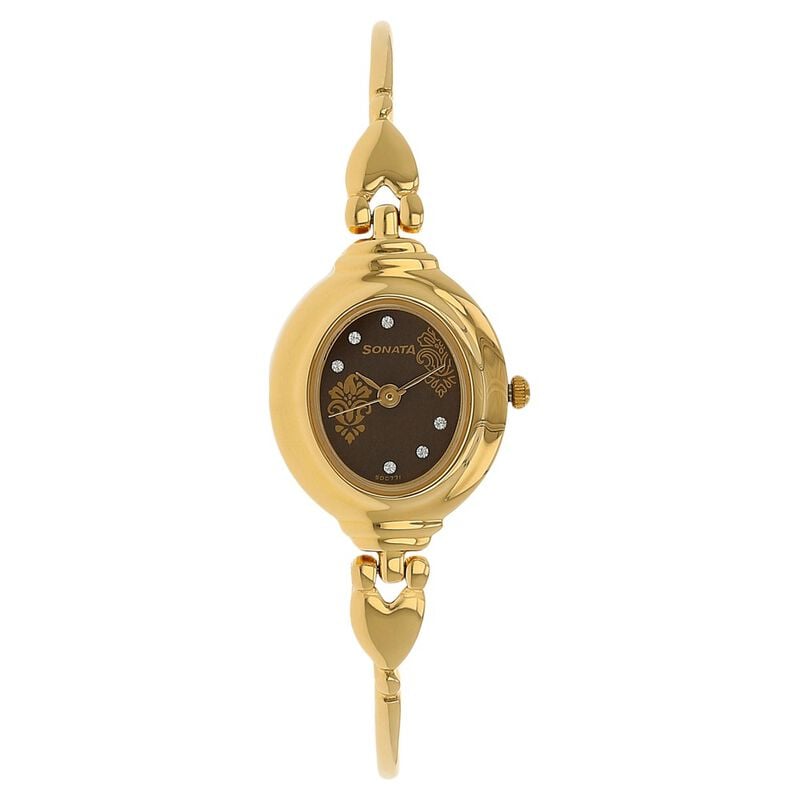 Sonata Quartz Analog Brown Dial Metal Strap Watch for Women - image number 0