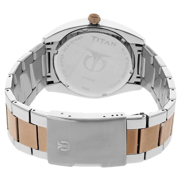 Titan Quartz Analog Silver Dial Stainless Steel Strap Watch for Men - image number 3