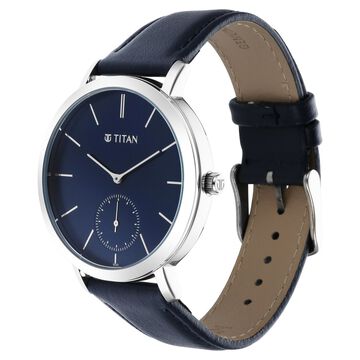 Titan Memento Blue Dial Analog Leather Strap watch for Men